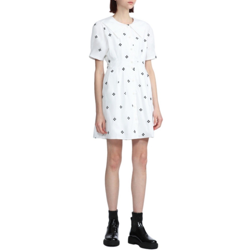 b+ab Asymmetric Button‎ Down Dress Cotton Lined Collared Size Small New MSRP$384